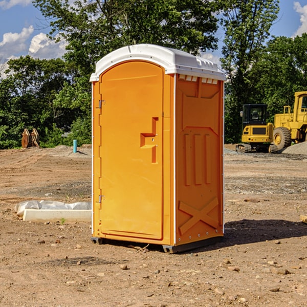 how often are the portable restrooms cleaned and serviced during a rental period in Eudora